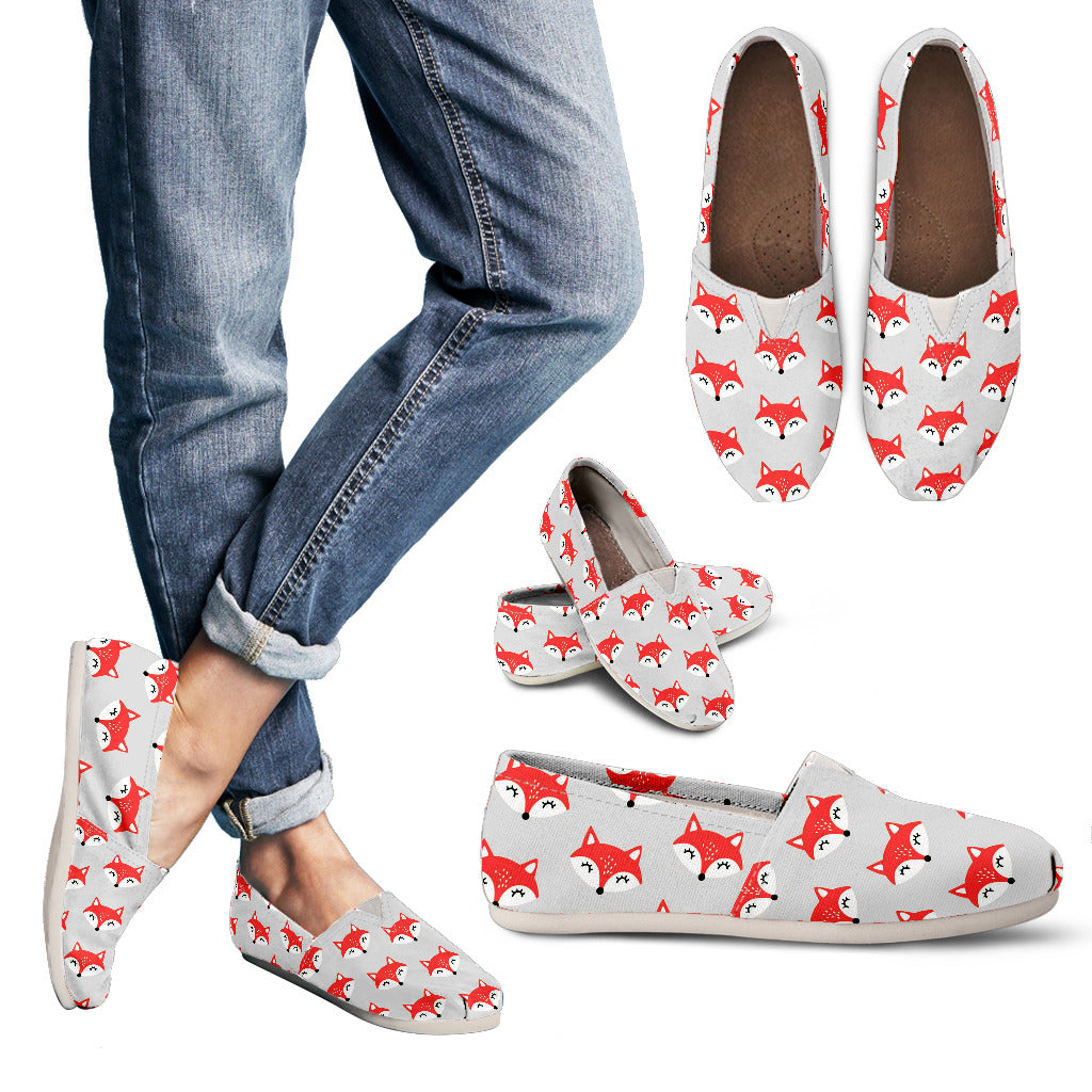 Fox Pattern Slip-On Shoes