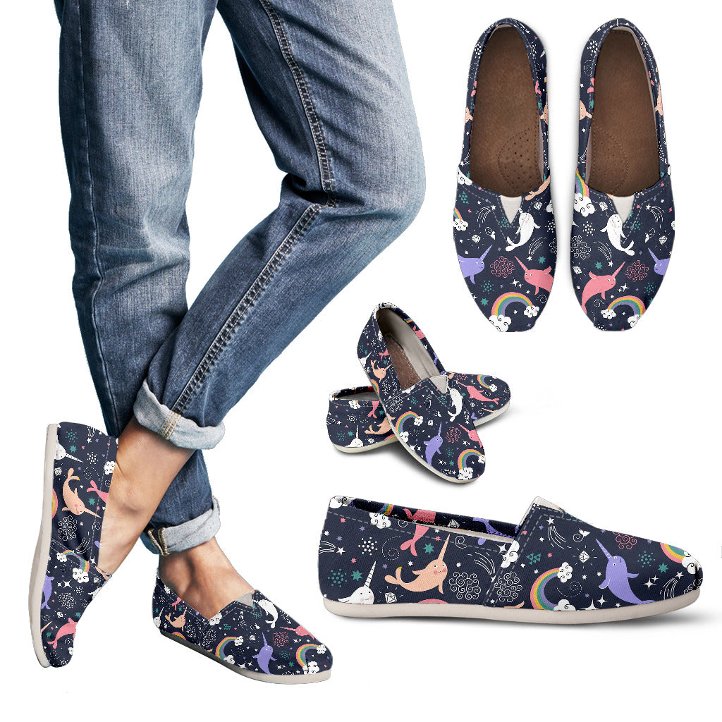 Space Narwhal Slip-On Shoes