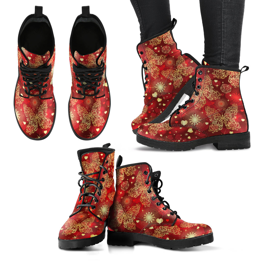 Gold Butterfly Handcrafted Boots
