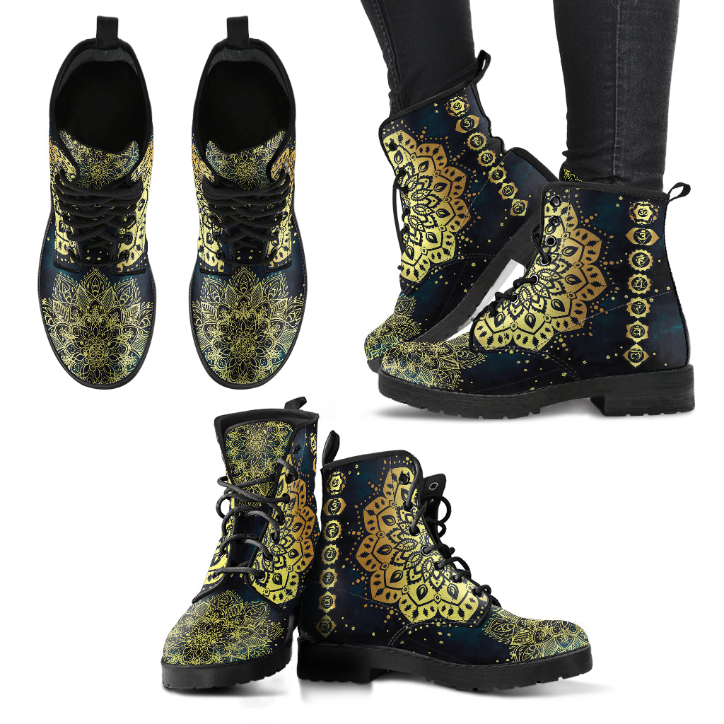 Golden Chakra Mandala Womens Boots