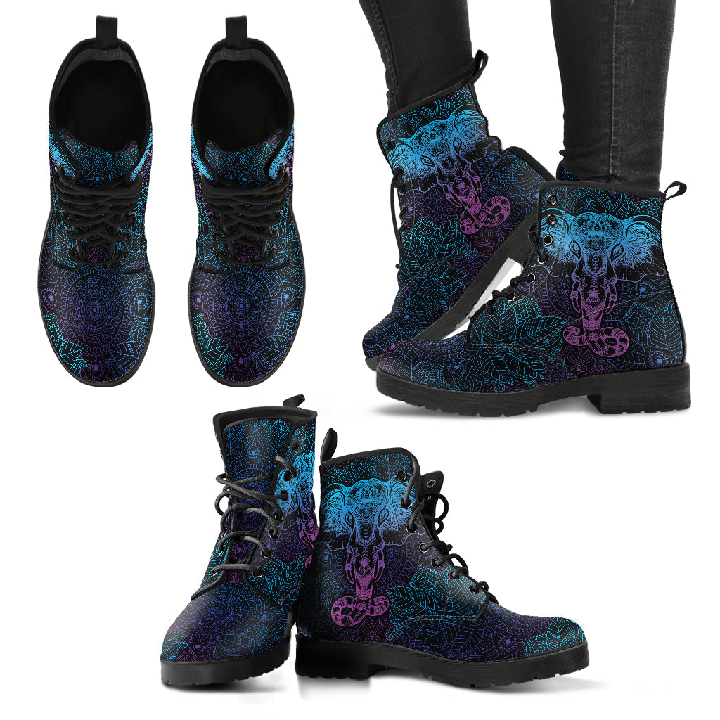 Elephant lotus mandala women’s printed boots – product image 3