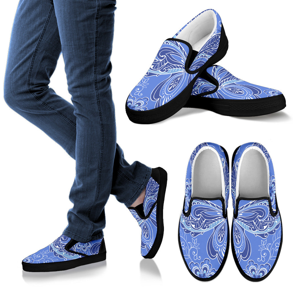 Purple Butterflies Decor Slip On Shoes
