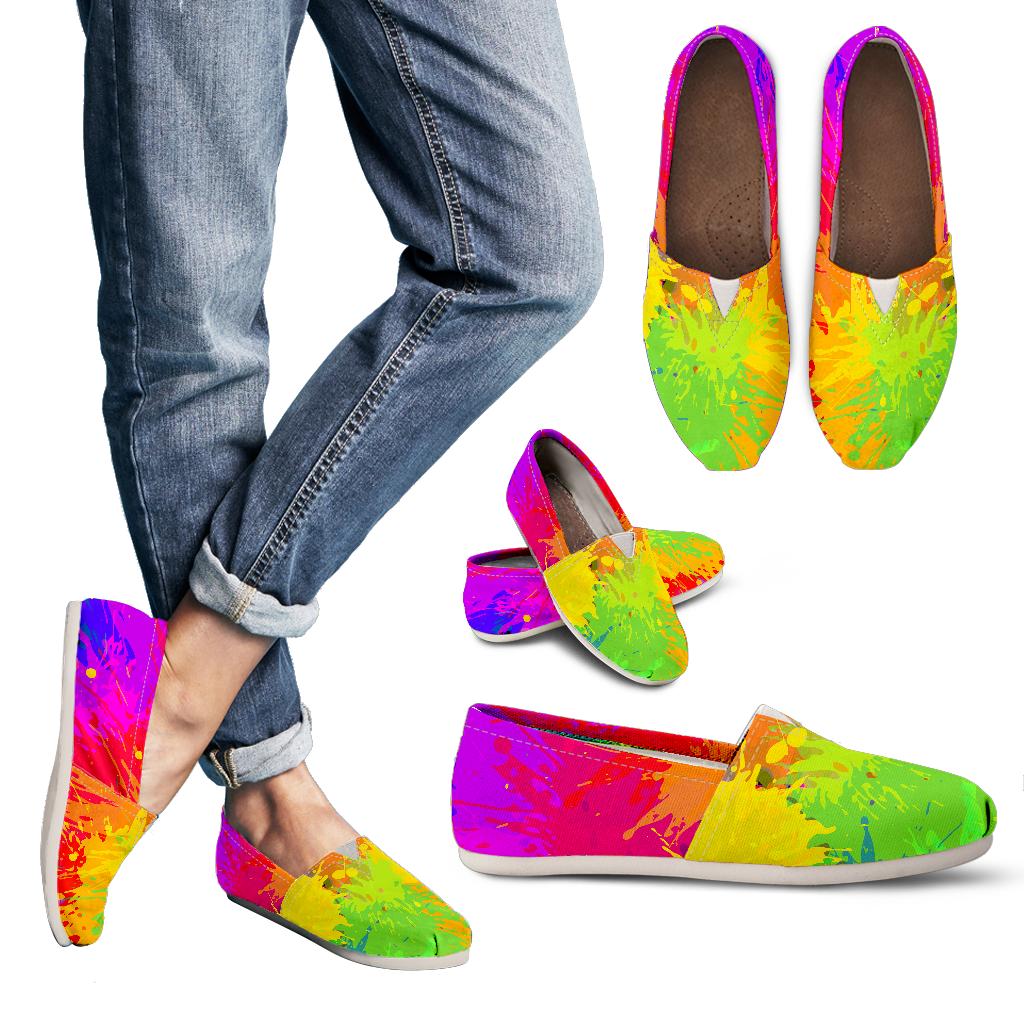 Colorful Paint Splatter Casual Shoes