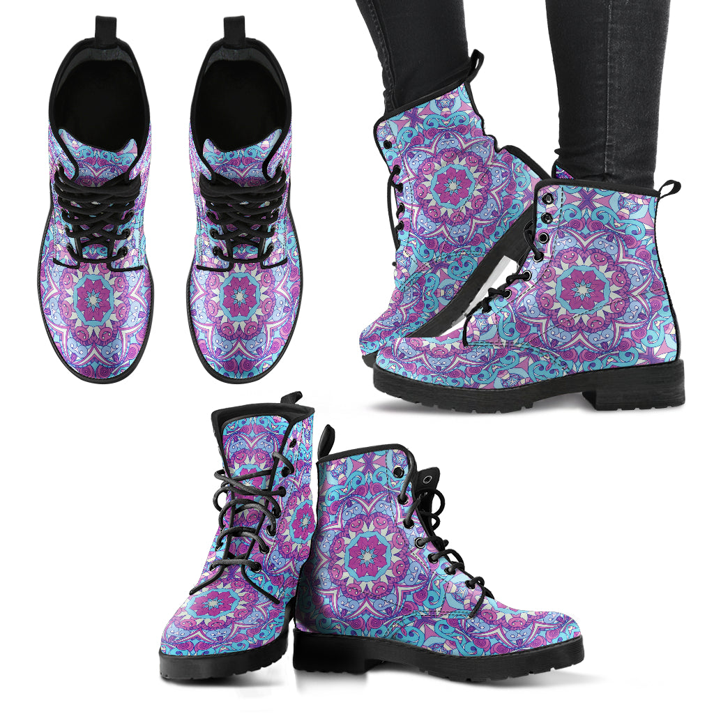 Pink & Purple Mandala Decor Womens Boots