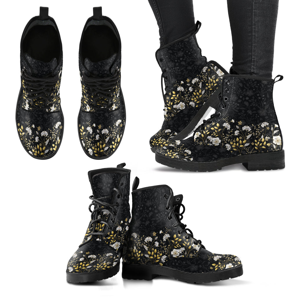 Floral Pattern Printed Boots