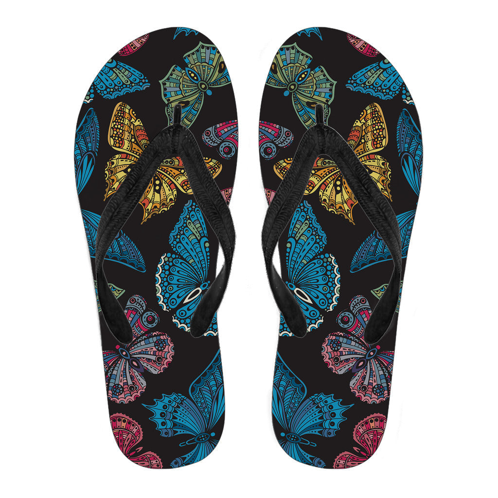 Colorful Butterflies Flip Flops