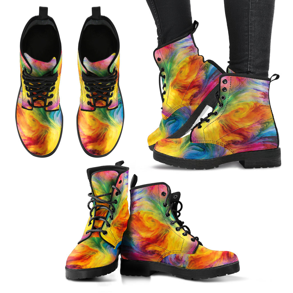 Rainbow Abstract Art Printed Boots