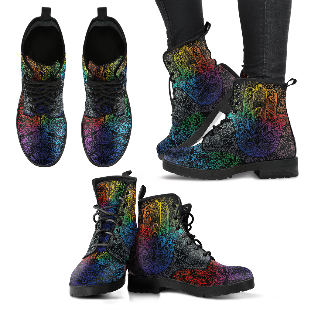 Colorful Hamsa Hand Handcrafted Boots