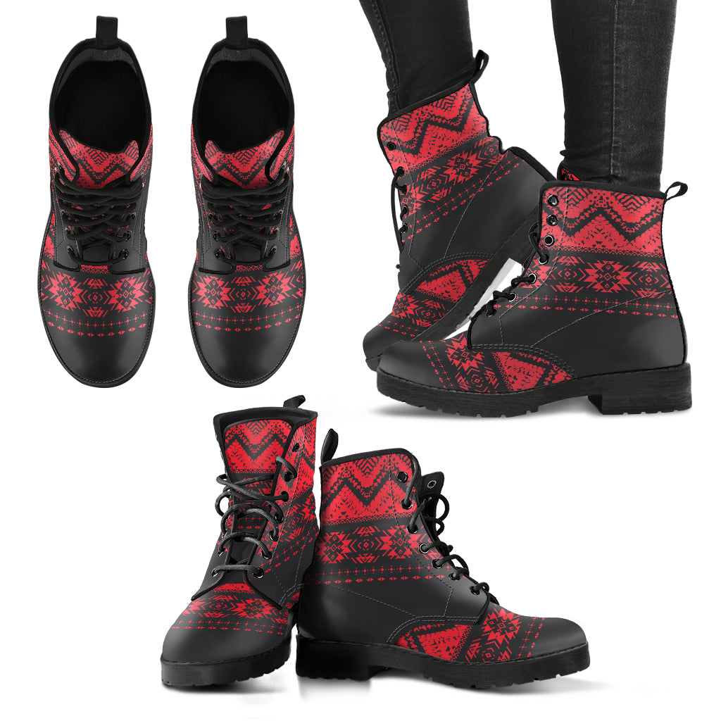 Red Boho Womens Boots