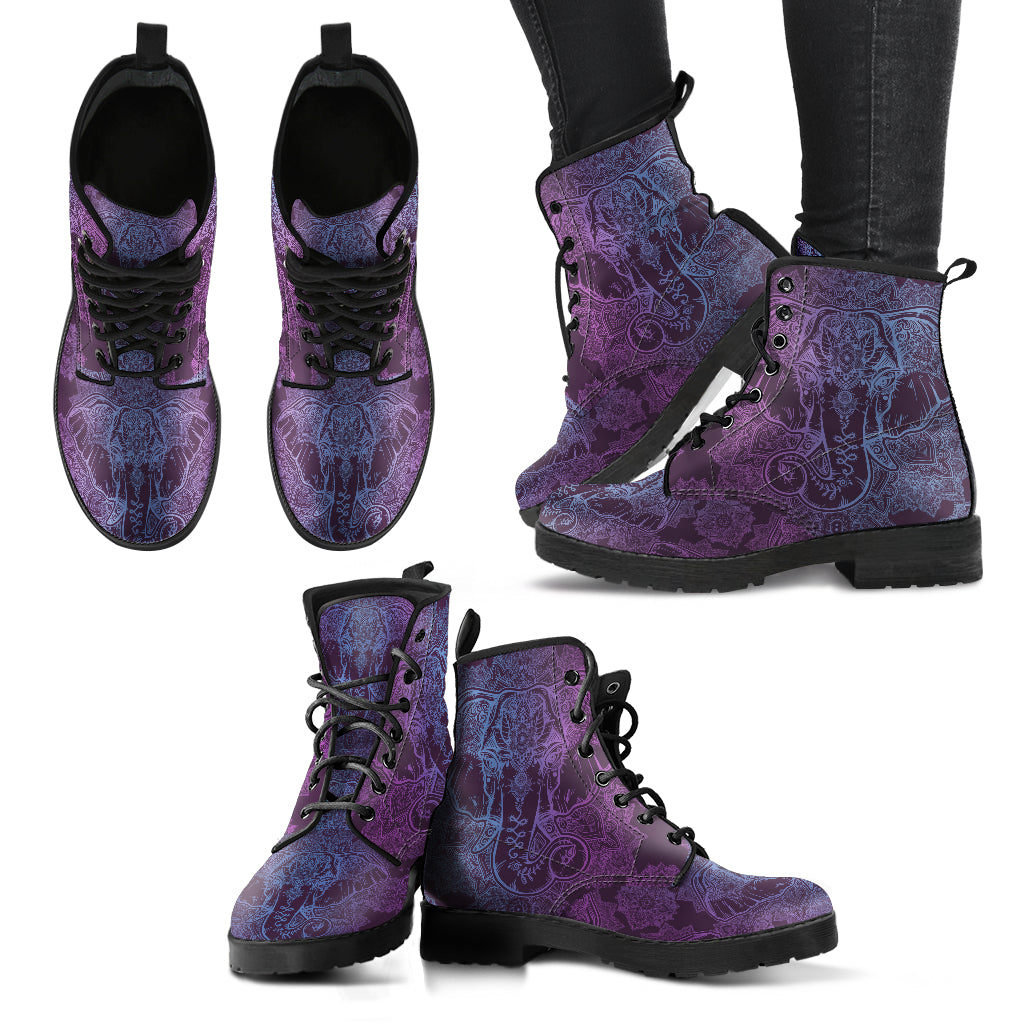 Purple Elephant Printed Boots