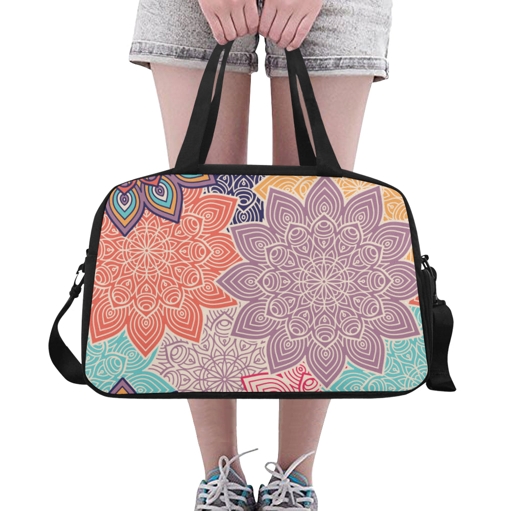 Colorful Floral Mandalas Fitness Bag Fitness