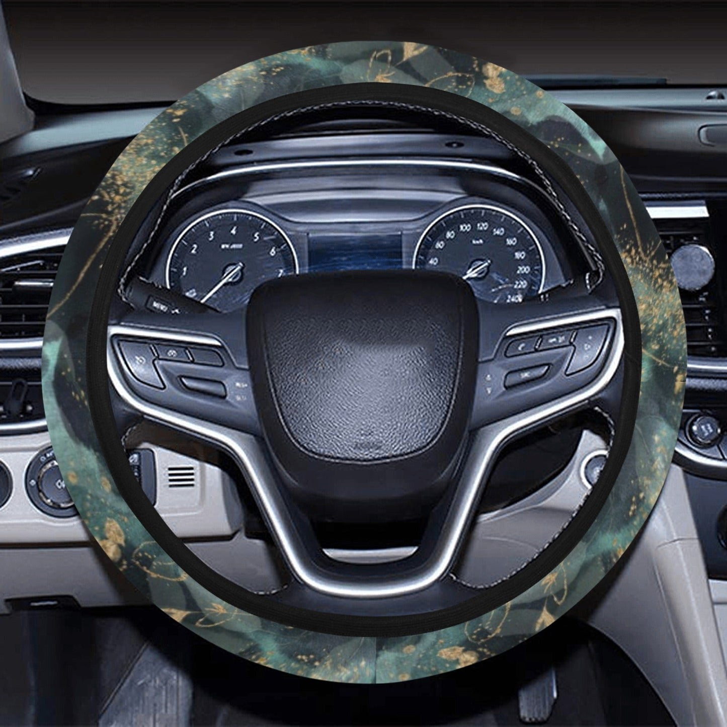 Green Leaves Steering Wheel Cover