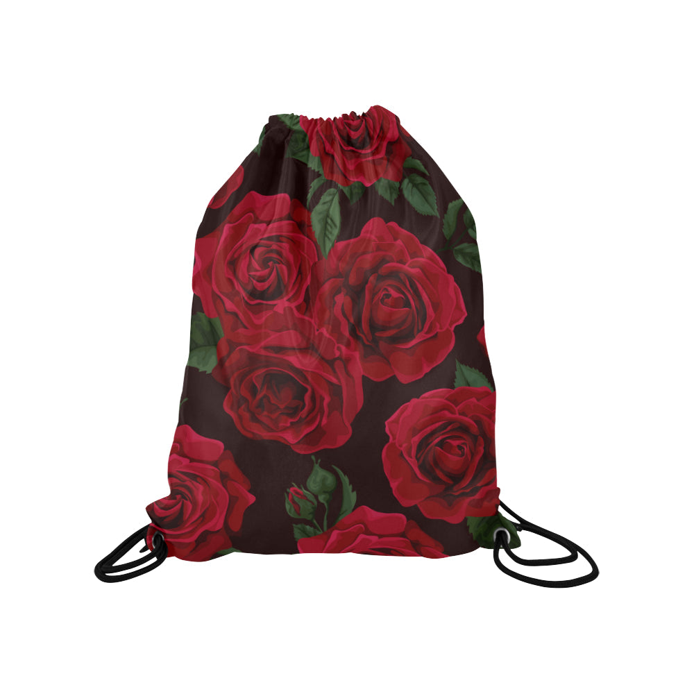 Red Roses Drawstring Bag