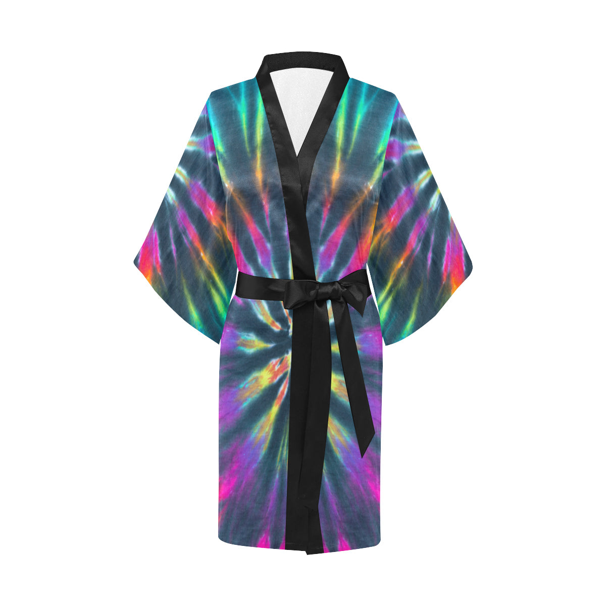 Colorful Neon Tie Dye Kimono Robe