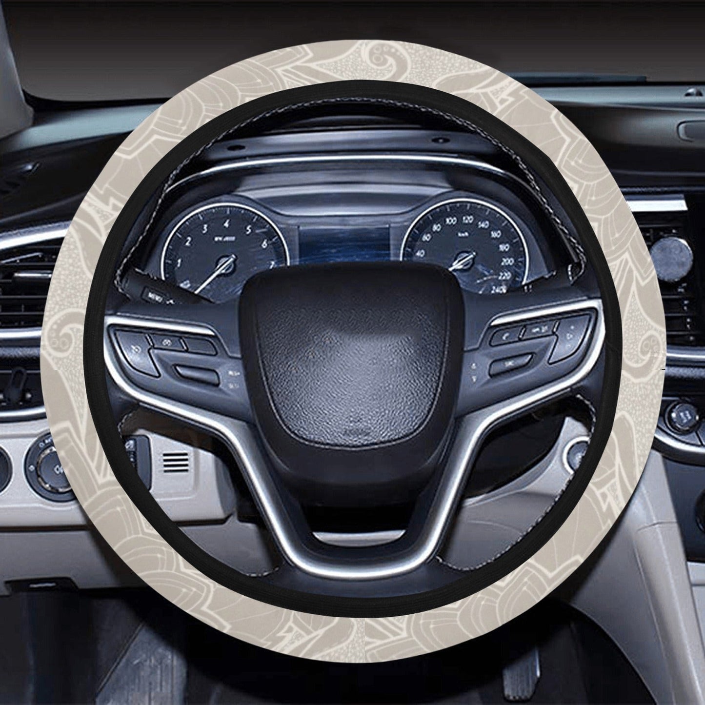 Elegant Floral Decor Steering Wheel Cover