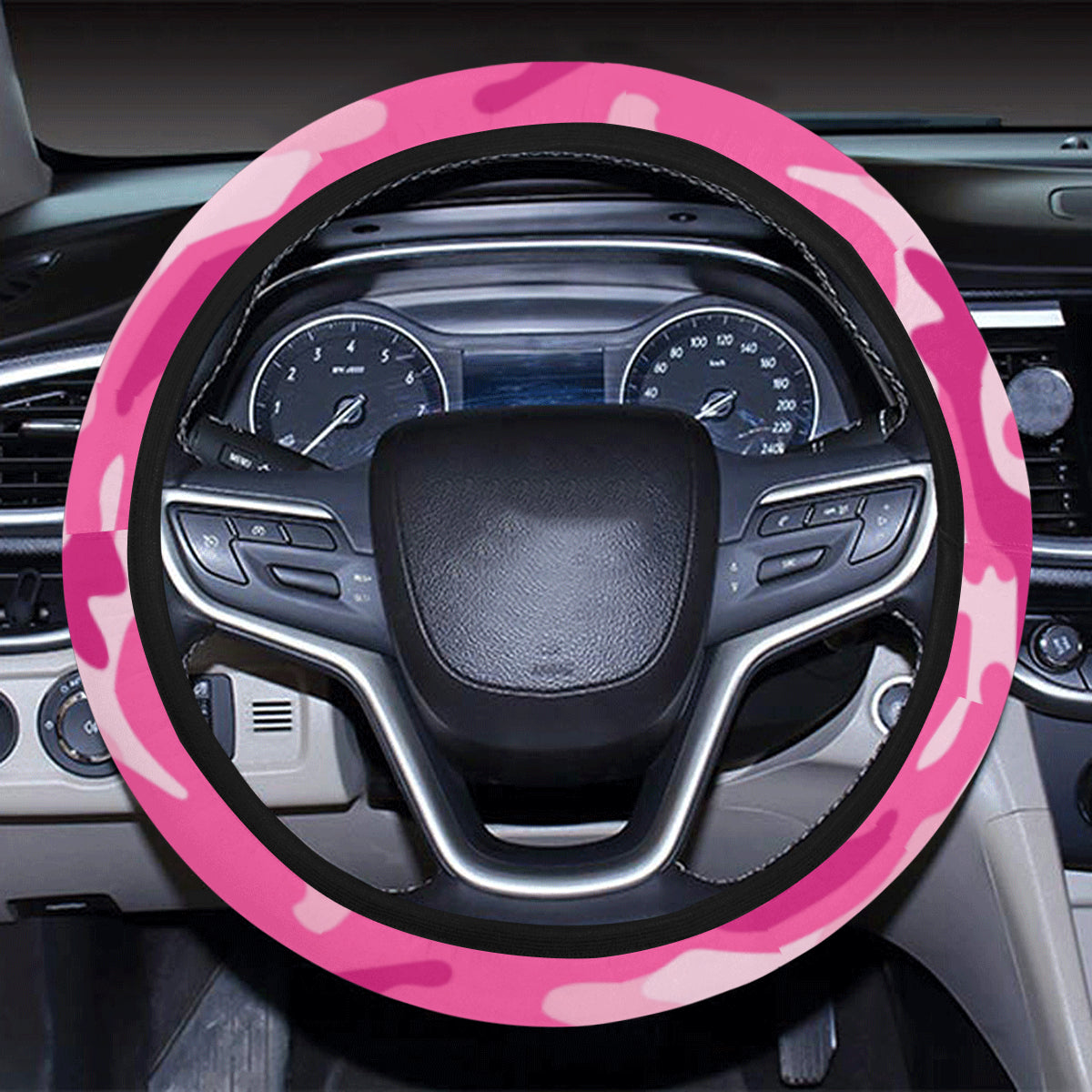 Pink Camouflage Steering Wheel Cover