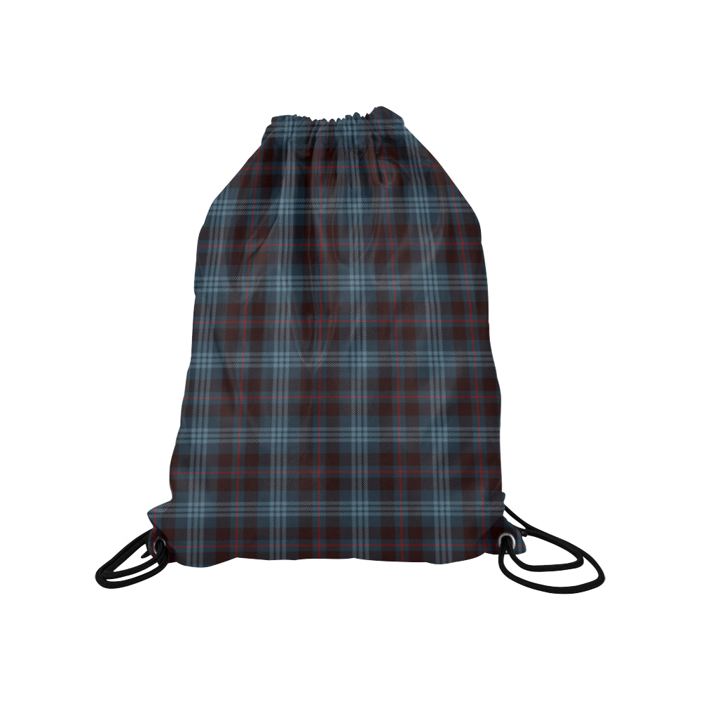 Blue Plaid Drawstring Bag