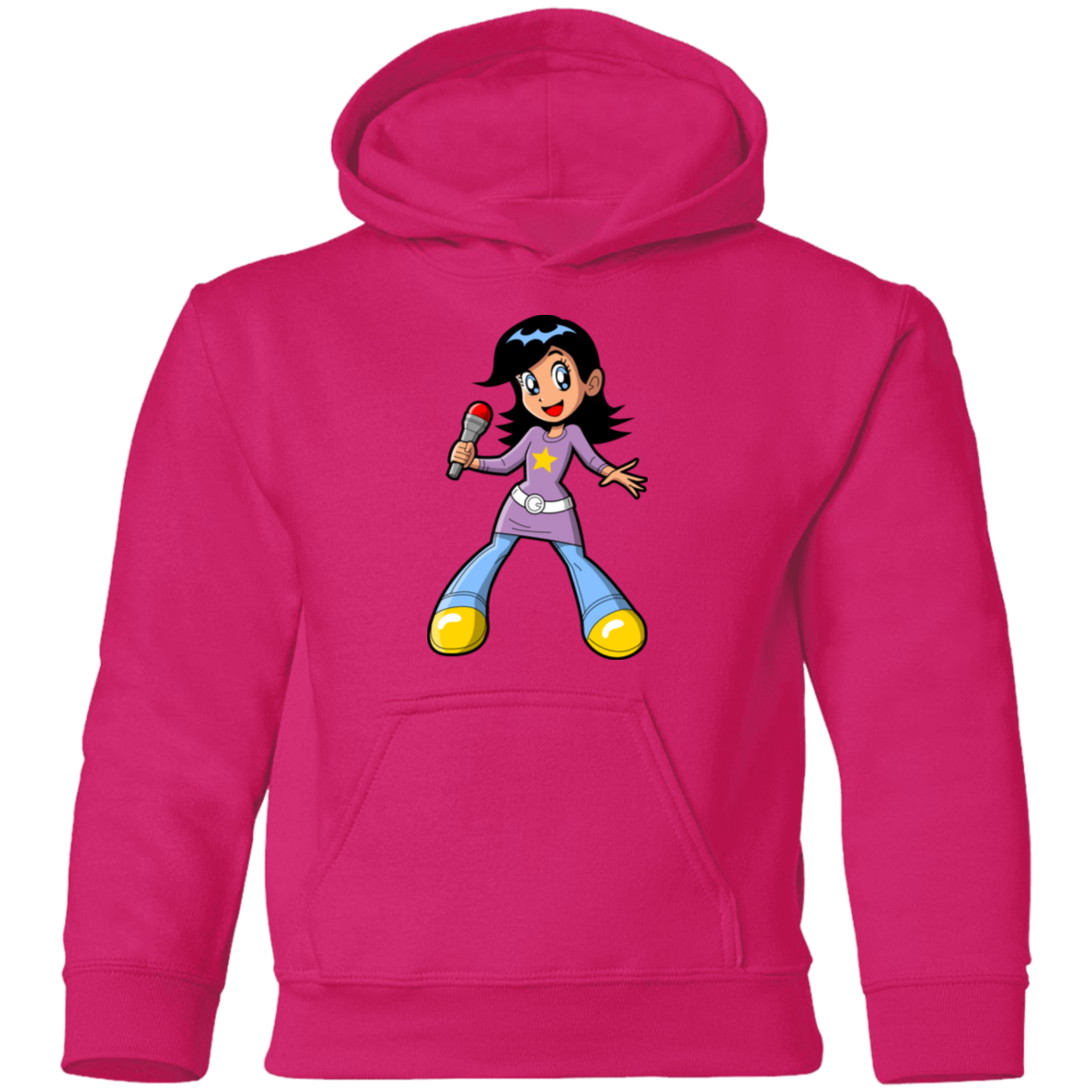 Singing Girl Cartoon Kids Hoodie