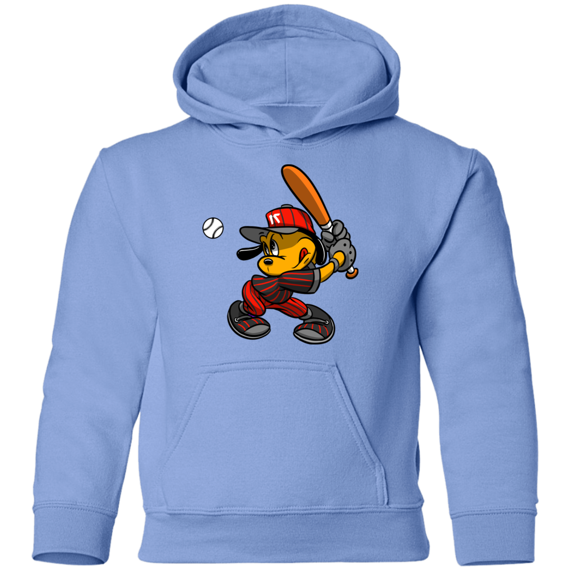 Baseball Dog Cartoon Kids Hoodie