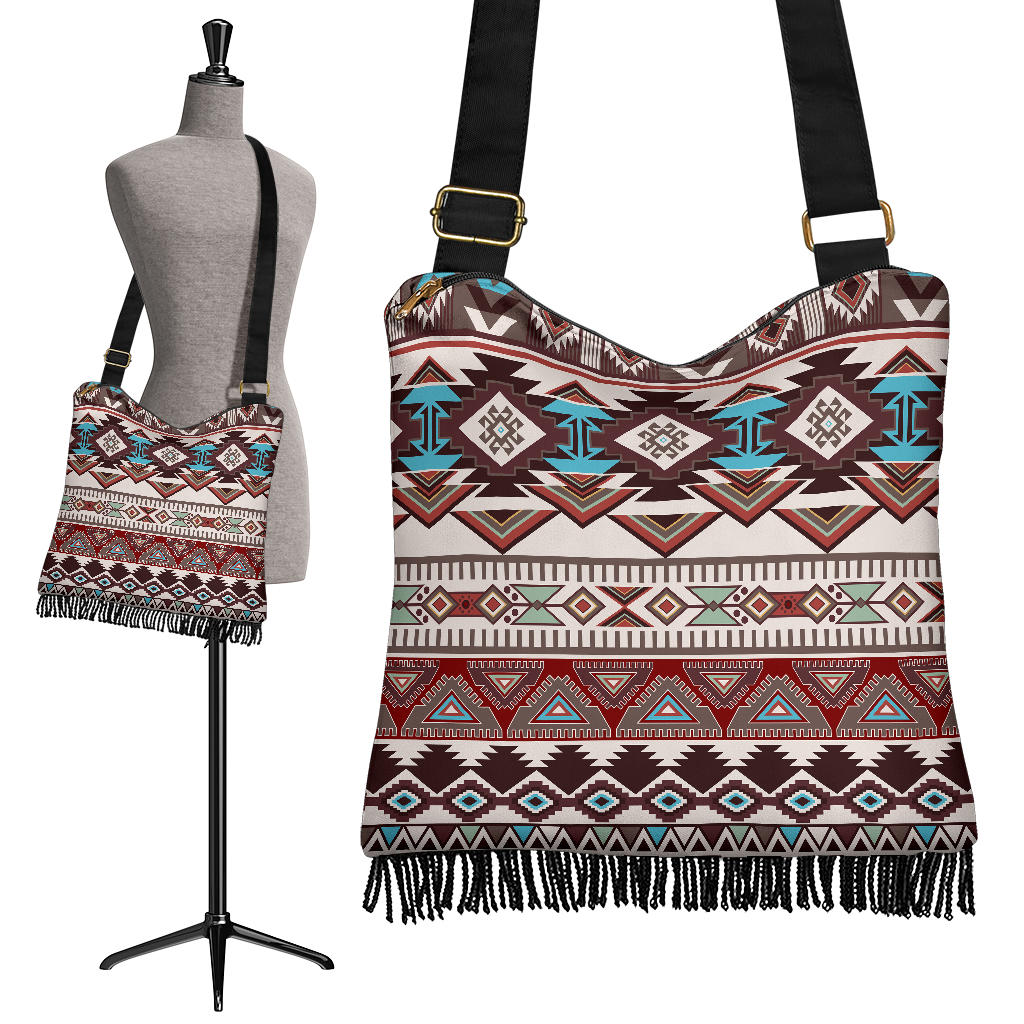 Brown Boho Aztec Crossbody Bag