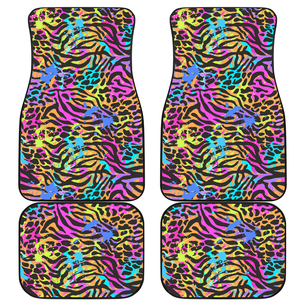 Colorful Abstract Animal Print Car Floor Mats