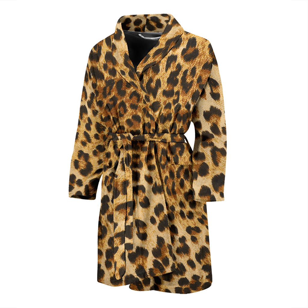 Mens Leopard Print Bath Robe