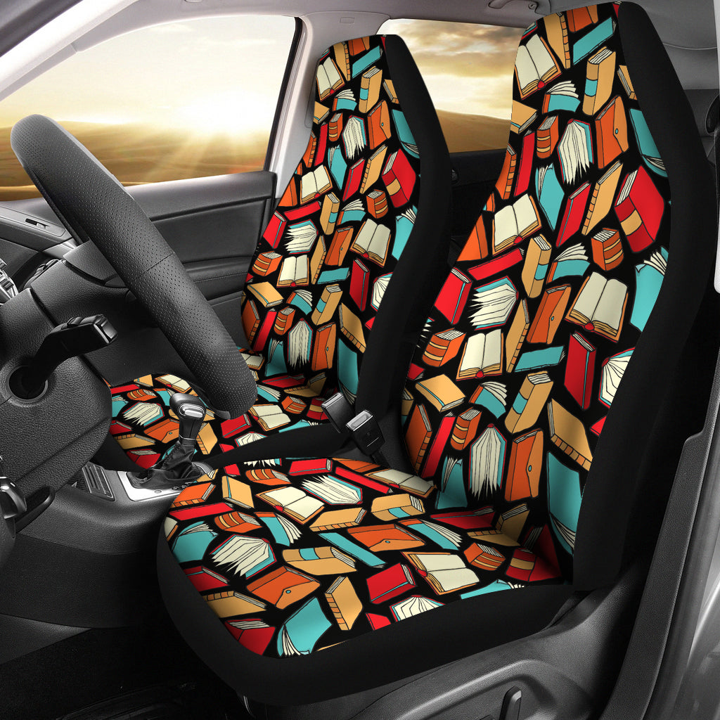 Book Lovers Pattern - Car Seat Covers (Set of 2)
