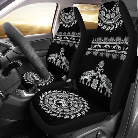 Elephant Mandala - Car Seat Cover (Set of 2)