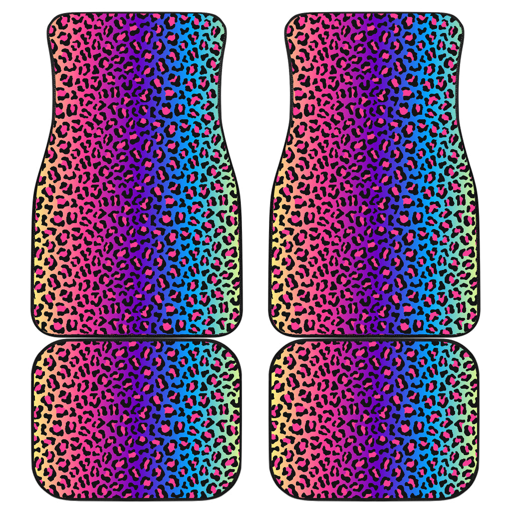 Colorful Leopart Print Car Floor Mats