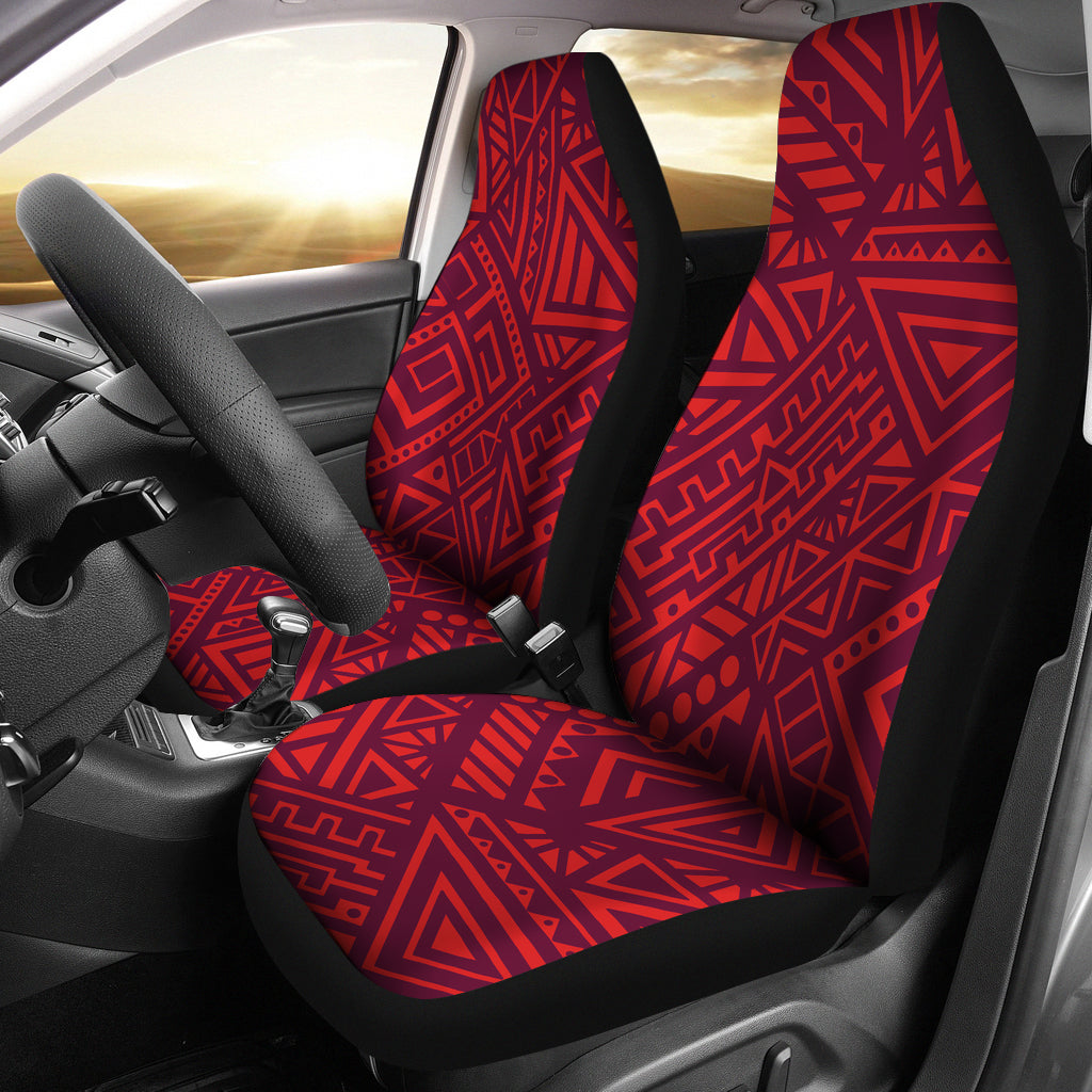 Red Tribal Polynesian Car Seat Covers