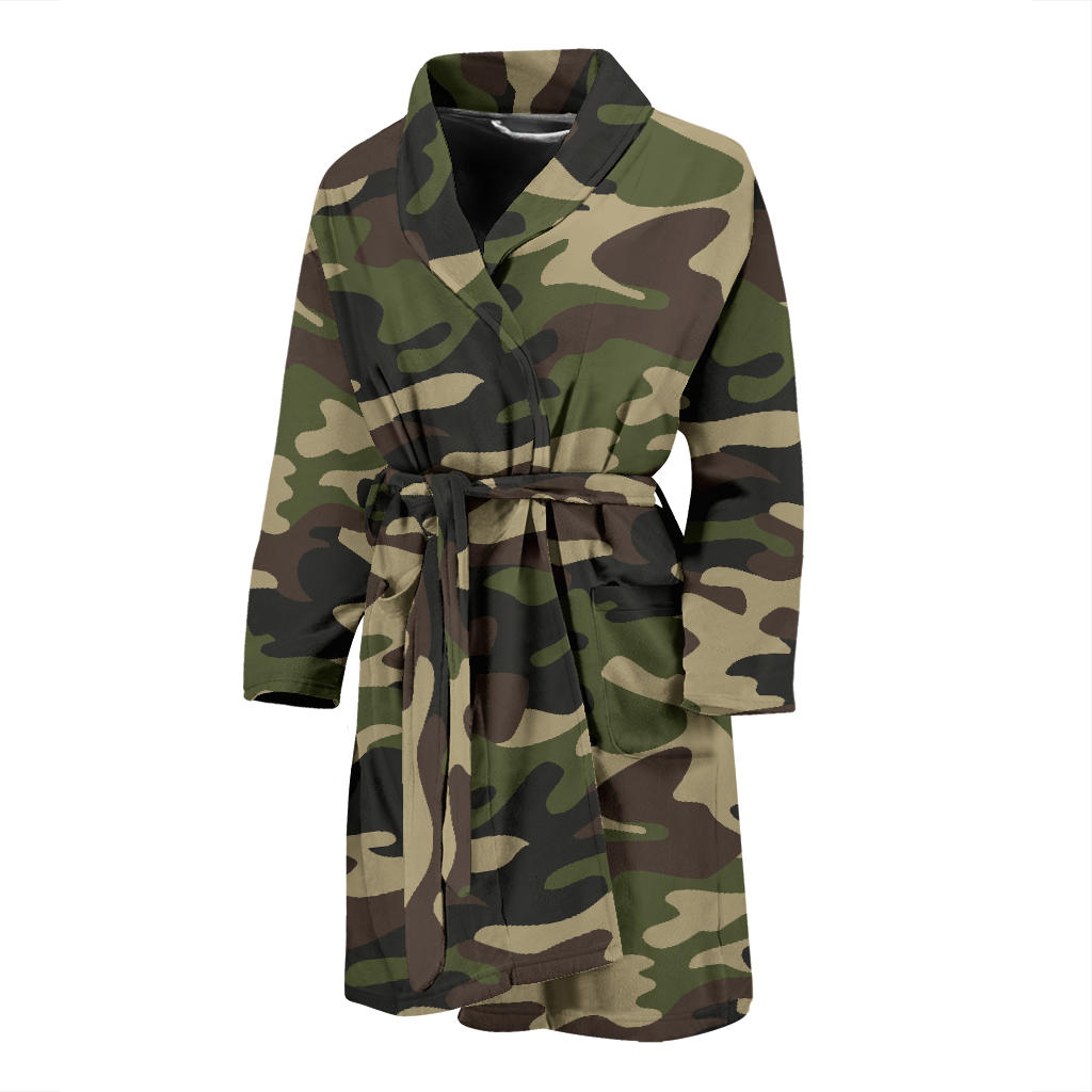 Mens Army Green Camouflage Bath Robe