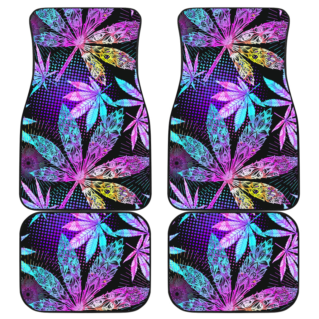 Colorful Weed Plant Car Floor Mats