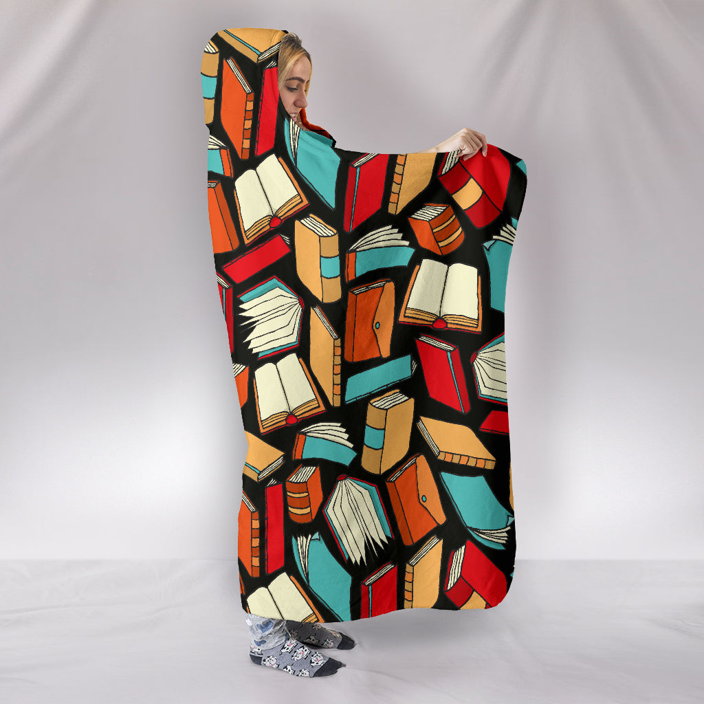 Book Lovers Pattern - Hooded Blanket