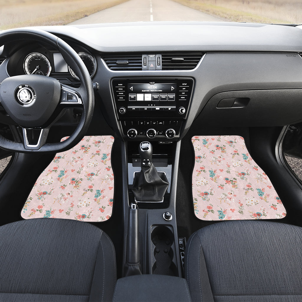Pink Floral Car Floor Mats