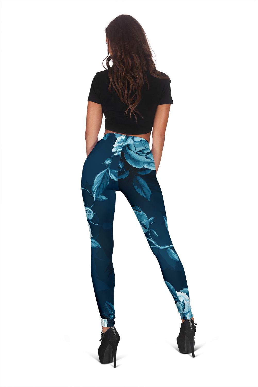 Blue Floral Leggings