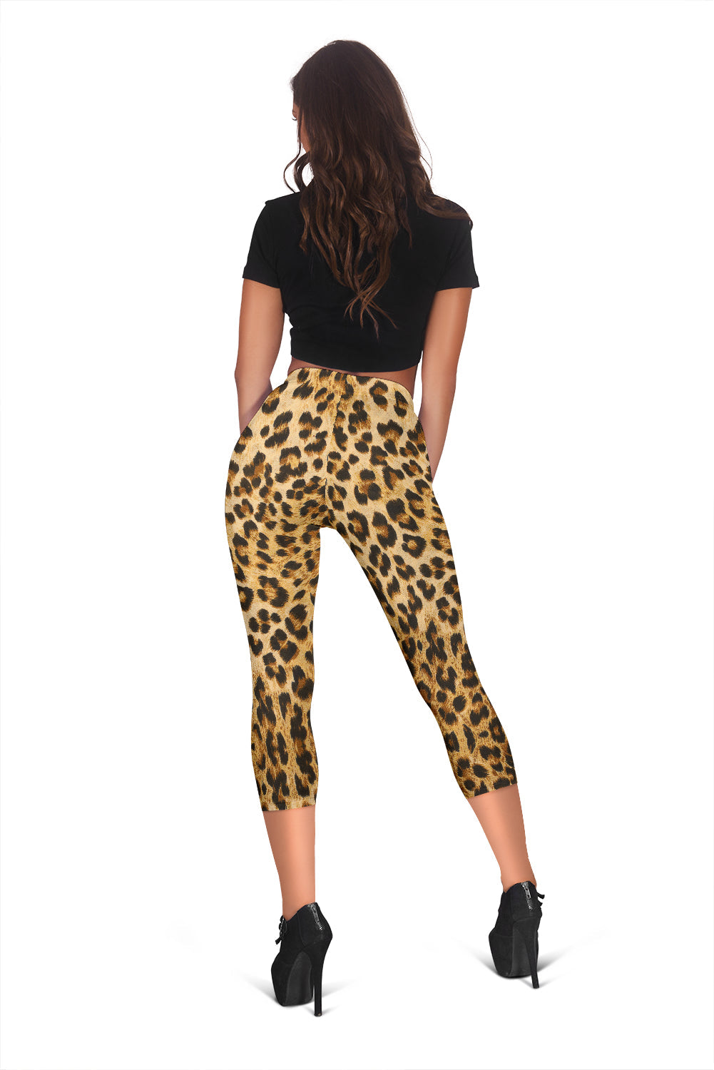 Cheetah Leopard Print Capri Leggings