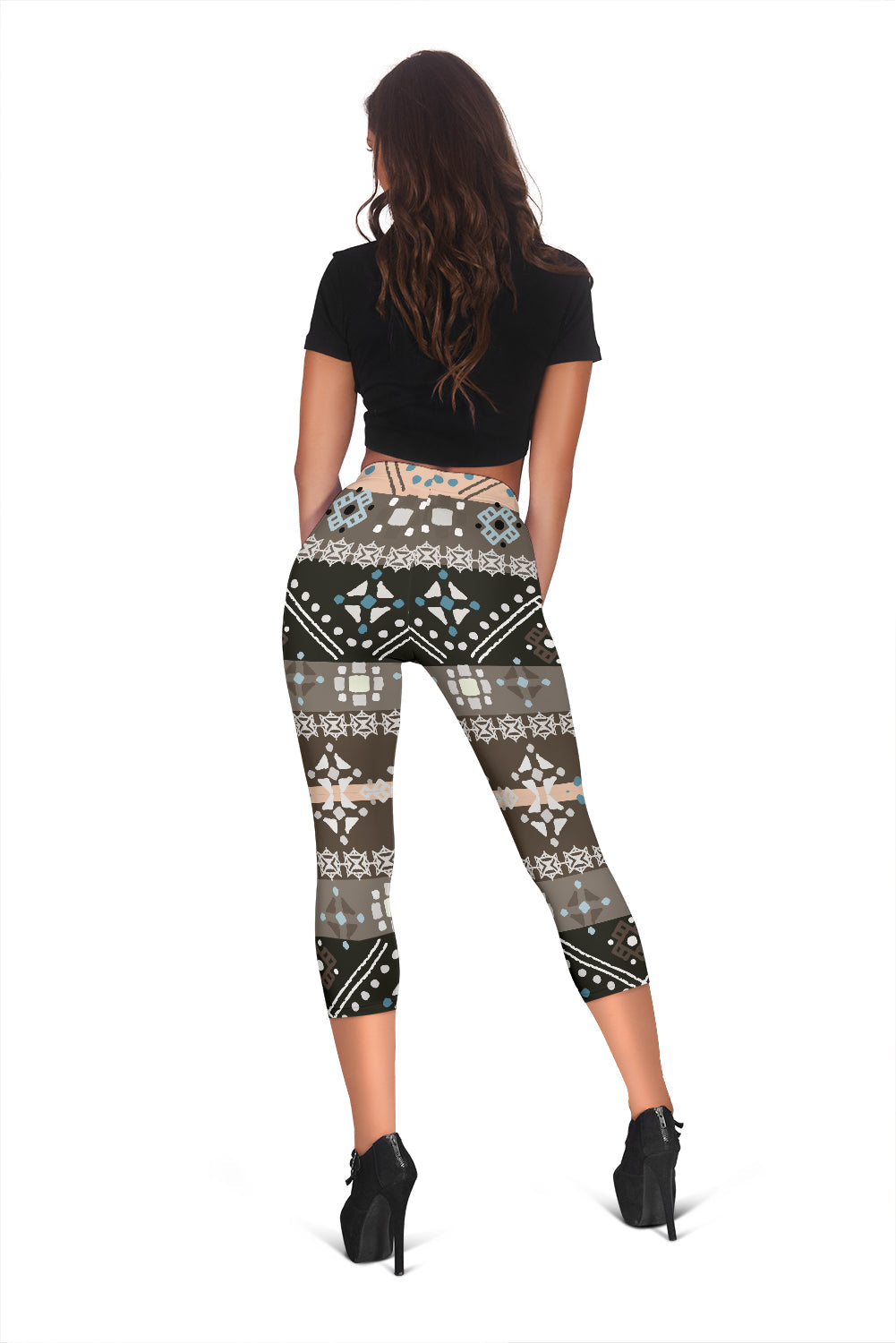 Brown Ethnic Capri Leggings