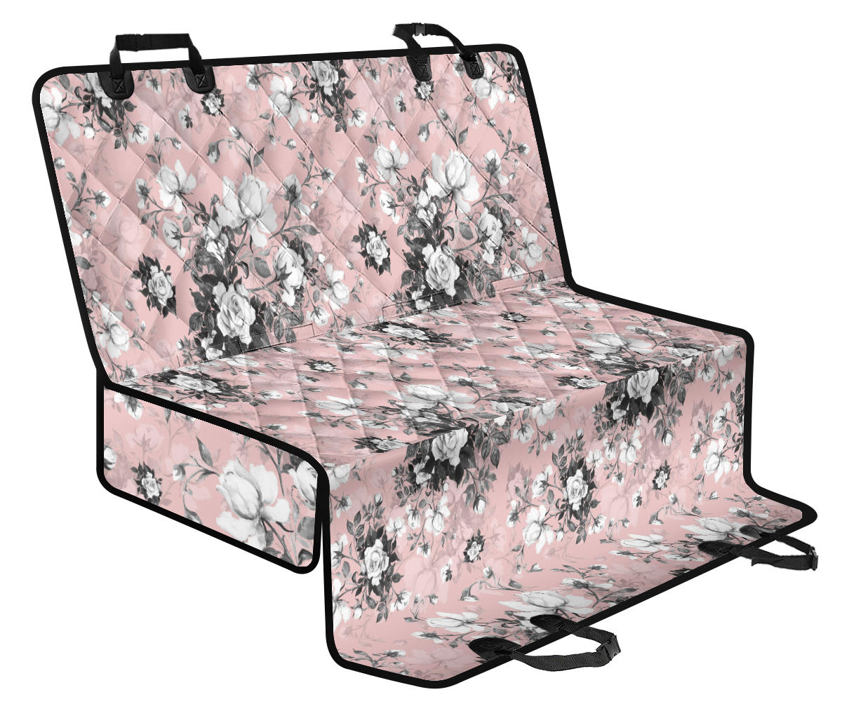 Pink Floral Car Back Seat Pet Cover