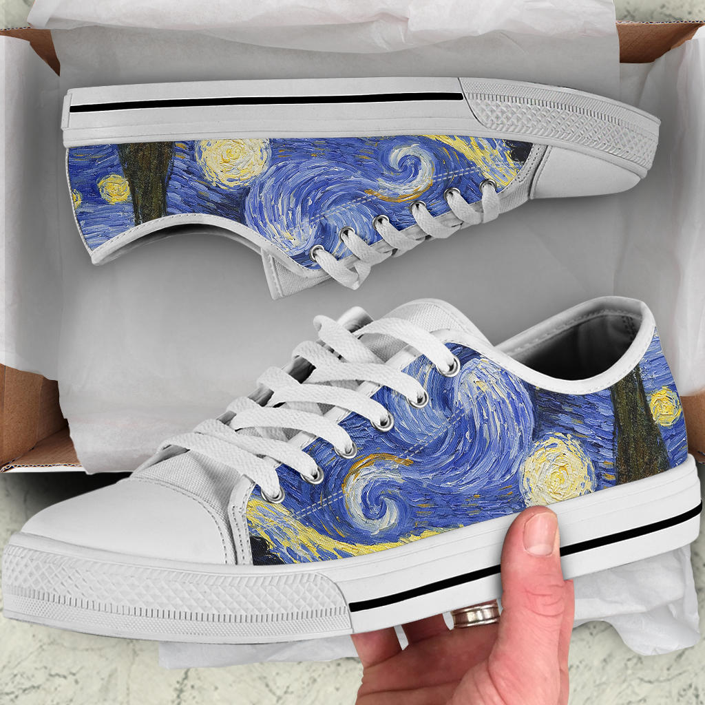 Van Gogh Starry Night Low Top Shoes – product image 5