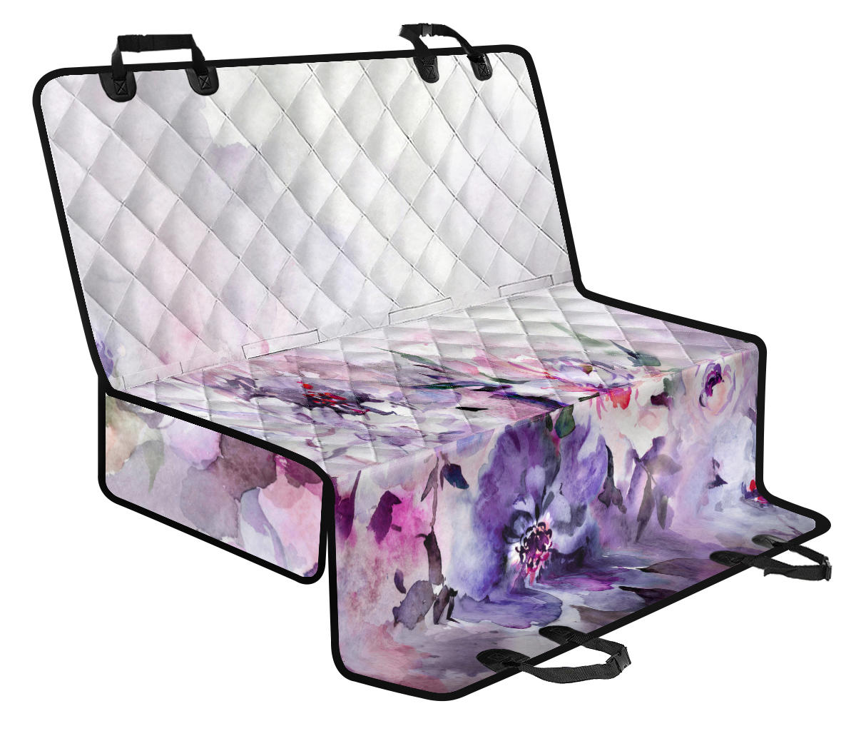 Blue Floral (3) Car Back Seat Pet Cover