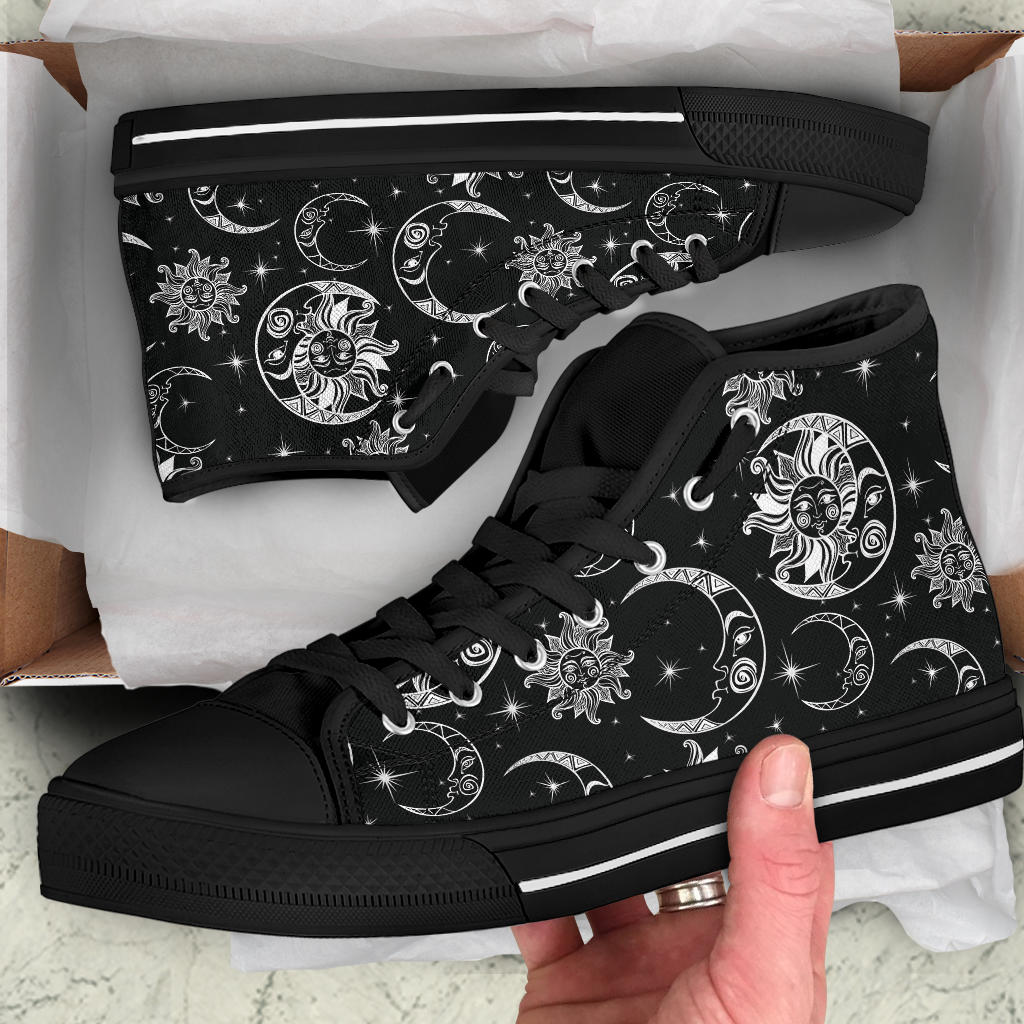 Sun and Moon Shoes - Black Sole High Top Shoes – product image 5