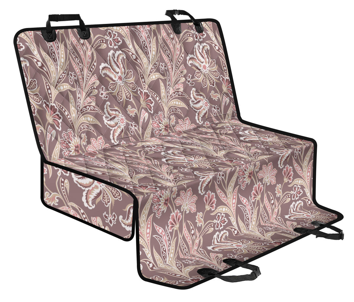 Elegant Floral Decor Car Back Seat Pet Cover