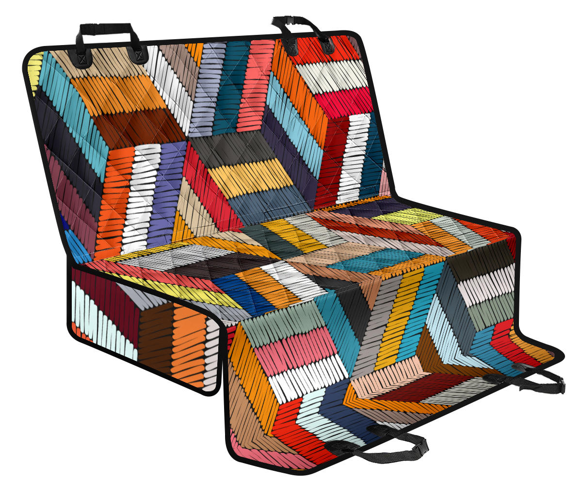 Colorful Pattern Car Back Seat Pet Cover