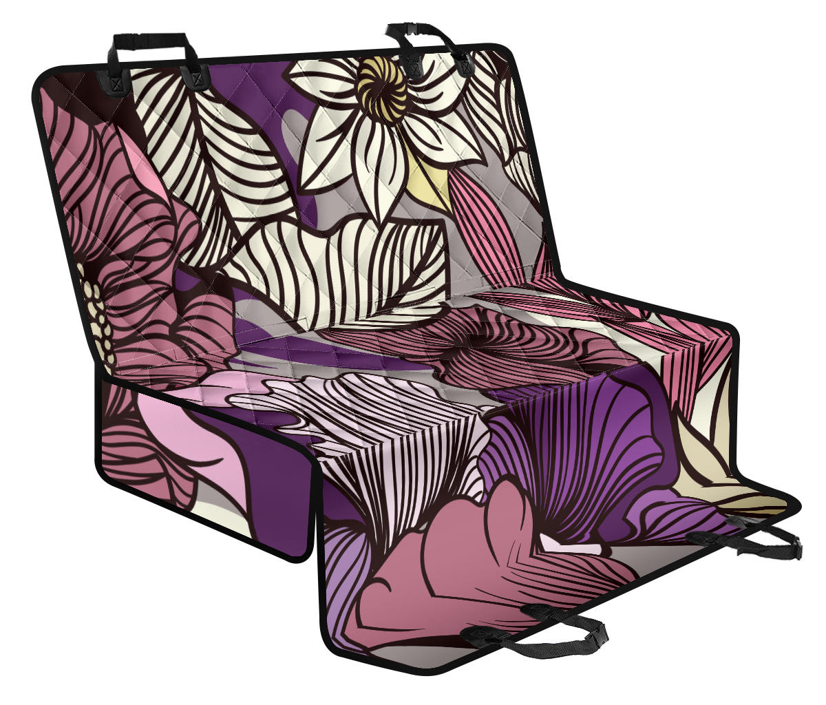 Colorful Floral Car Back Seat Pet Cover