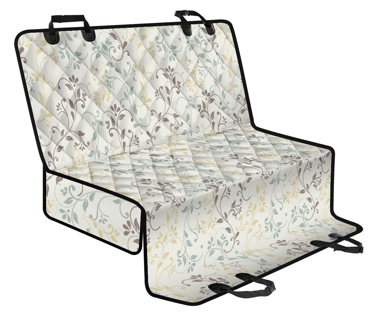 Elegant Floral Car Back Seat Pet Cover