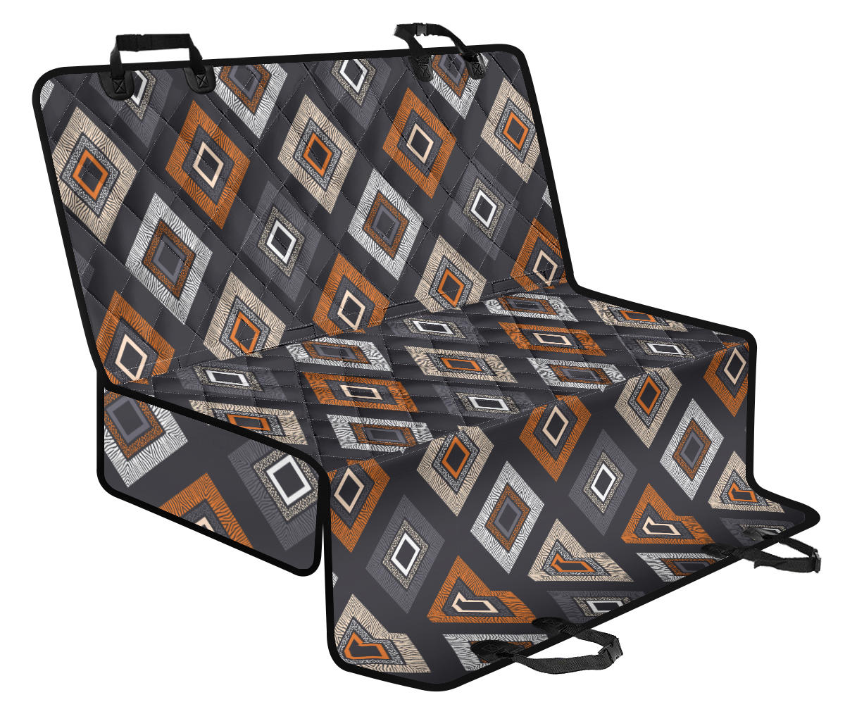 Retro Blocks Car Back Seat Pet Cover