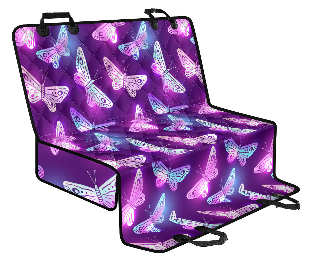 Purple Butterflies Car Back Seat Pet Cover