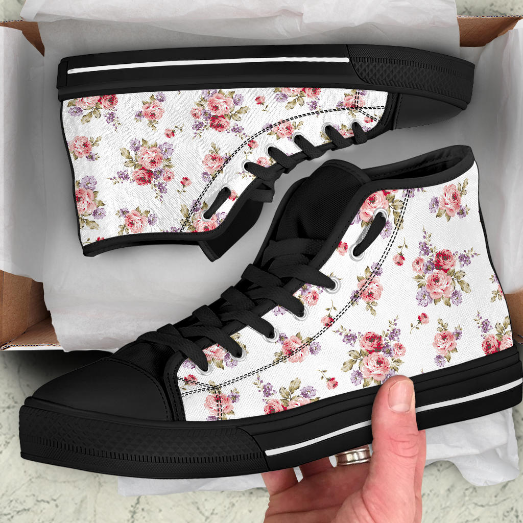 Cute Rose Shoes Black Sole - SF