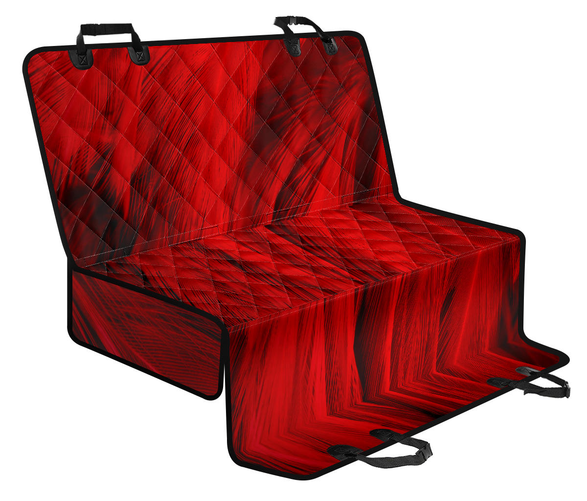 Red Feathers Car Back Seat Pet Cover