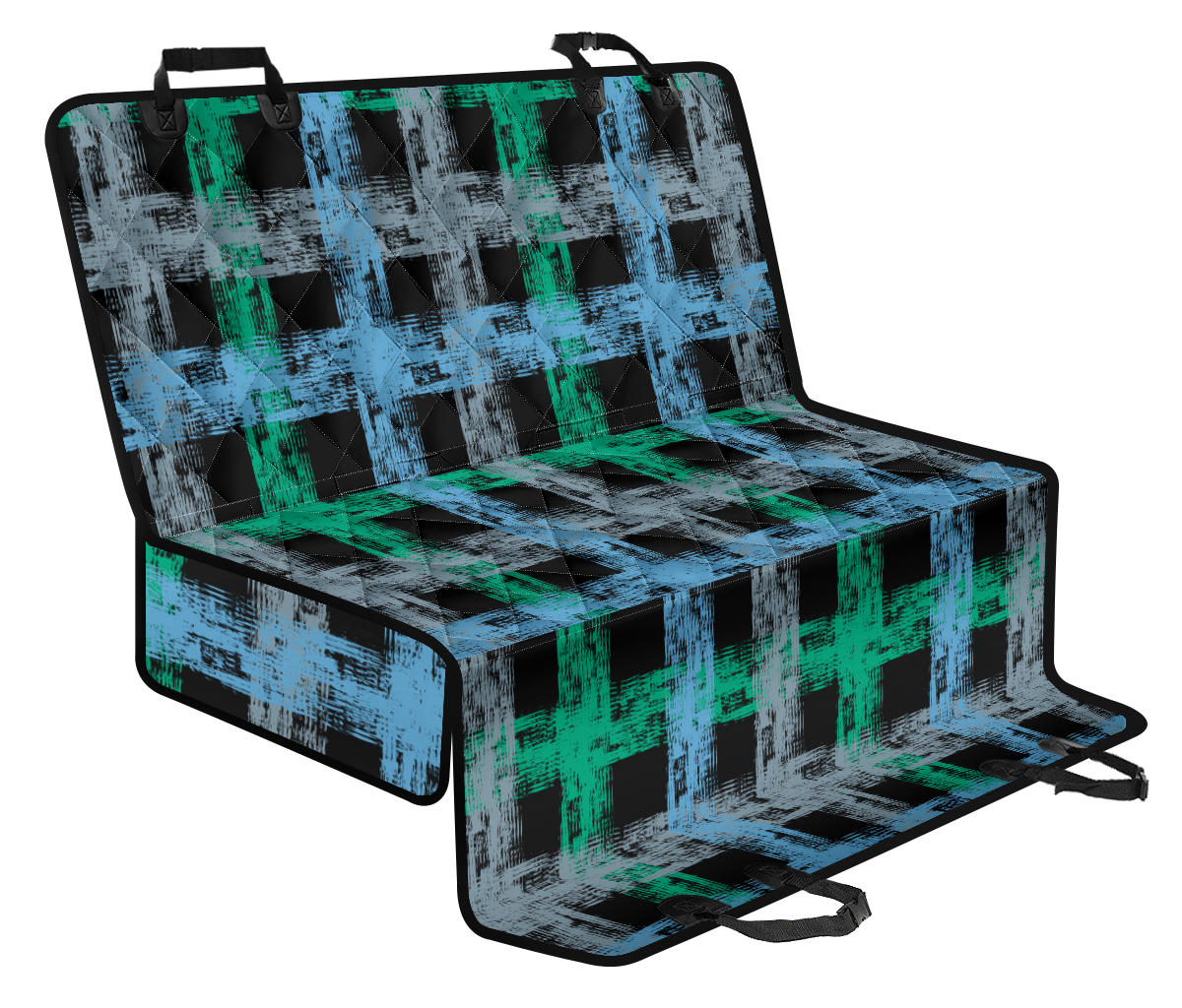 Abstract Plaid Car Back Seat Pet Cover